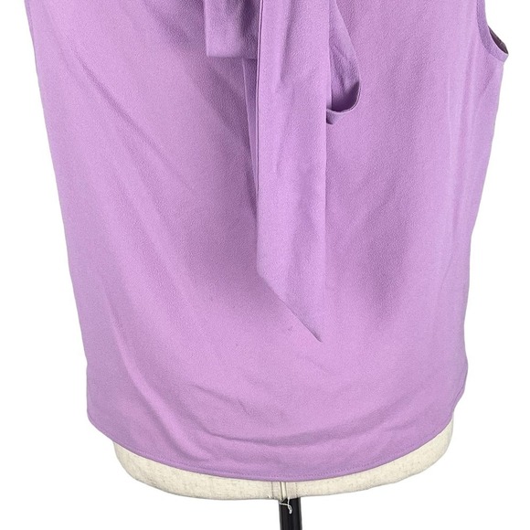 1.‎ STATE SLEEVELESS MOCK TIE NECK BLOUSE IN VIOLET TULLE NWT WOMEN'S SIZE LARGE - Picture 10 of 15